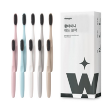 왕타 미니 하드 블랙 칫솔, 2개