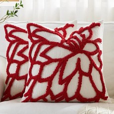 스타일 자수 쿠션 소파 침대 옆 요추 플로킹 태슬 창문 좌석 다다미, 4. 빨간색