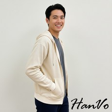 HanVo 男女適穿 華夫格連帽外套 柔滑觸感薄款拉鍊長袖上衣 A07-5014
