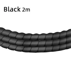 2미터 나선형 케이블 보호기 라인 정리 튜브 바이크 오토바이 와이어 슬리브 난연성 물린 방지 커버 색상, 04 Black