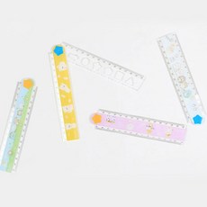 모닝글로리 1000 캐릭터 겹자 30cm 더블 학용자 편리 디자인 랜덤발송, 1개