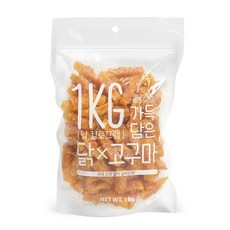 슈퍼츄 강아지 일킬로그램 가득담은 육포, 혼합맛(닭/고구마), 1kg, 1개