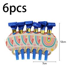 무지개 테마 생일 장식 파티 일회용 식기 종이 냅킨 컵 접시 식탁보 짚, 11)6pcs blowout