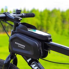 BAILEMO 자전거 방수 휴대폰 가방 프레임 거치대 가방, 블랙, 1개