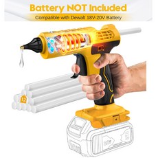 20V 배터리용 100W 무선 핫 글루건 풀 사이즈 11mm 스틱 12개 포함 세트, for battery, 100와트