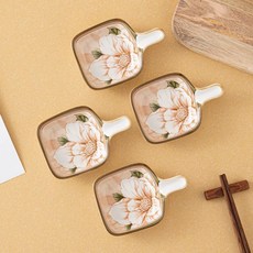 BLOWFISHFUGU 동백꽃양념접시 4인치반찬그릇 예쁜반찬그릇 양념그릇 4P/6P, A, 8개