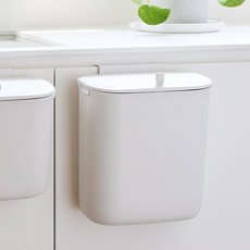 한샘 플랫 걸이형 쓰레기통 휴지통 주방, 화이트, 1개, 한샘 플랫 음식물 쓰레기통 9L