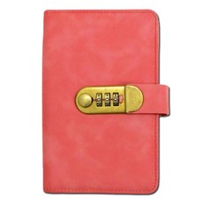 앤아일즈 비밀번호 가죽 현금 바인더 다이어리 100장 수납, 1개, 핑크