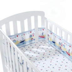 BreathableBaby透氣嬰兒床圍邊 安全舒適嬰兒床防撞護圍, 海洋帆船