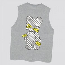 네스파 오늘출발제품 폰트베어 여름 민소매 박스 트임 오버핏 나시티 SNW_0141 4Color909492