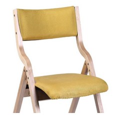 접이식 원목 의자 베란다 간이체어 감독 폴딩 폴딩간이, 1인용, 옐로우 린넨