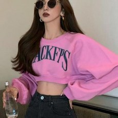 여성용 슬림 빈티지 스웻셔츠 Y2k 가을 크롭 Mujer 레이디 올 매치 클럽 O-넥 있는 대학 인스 여고생 하라주쿠