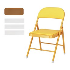 핑크 접이식 의자 가정용 간이 발코니 사무실 안락 다용도 레저 야외 인테리어, 1인용, 옐로우 스펀지 [강판 받침대]