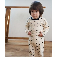 ROO키즈 [5장 구매 시 1장 더]하트 삼각골지 실내복