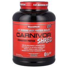 머슬메즈 Carnivor 슈레드 하이드롤라이즈드 단백질 초콜릿 맛 1977g(4.35lb), MME00457, 1개