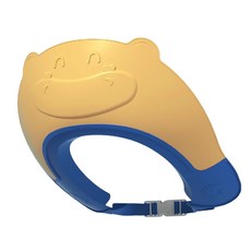 哩哩摳摳 洗頭帽 浴帽 洗髮帽 頭圍可調 寶寶洗頭帽 兒童洗頭 洗頭神器 兒童浴帽 嬰兒洗頭 寶寶洗頭, 兒童浴帽小牛藍色(頭圍可調), 1個