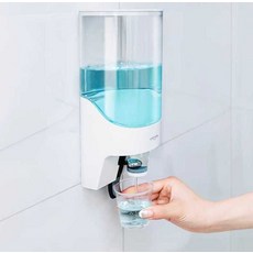 가글디스펜서 수납 대용량 가글 벽걸이 업소용 구강청결제 기계, 2팩(투명 화이트)