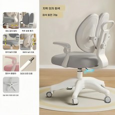 어린이 학습의자 높낮이조절 학생용 책상의자 바른자세 교정 등받이 의자 장시간 공부용, 스타리 그레이 + 자동 등받이 추적 5성 발톱 의자 다