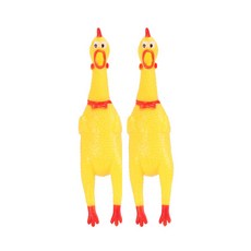 오브펫 꼬끼오 소리나는 삑삑이 닭 인형 2P, 1세트, 엽기닭