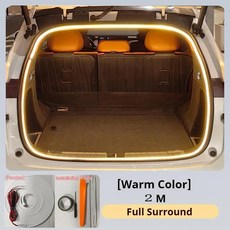 트렁크 분위기 수정 라이트 셔틀 장식 램프 스트립 자동차 인테리어, 1개, 1. Warm light-2M