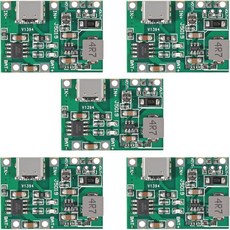 5개 세트 타입-C USB 3.7V 4.2V 1A 5W 리튬 이온 18650 배터리 충전기 보드 DC-DC 스텝 업 부스트 모듈 TP4056 DIY 키트 부품 해외 직배송, 5PCS TYPE-C USB