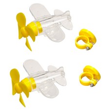 풍력발전 비행기 자전거 악세사리 스템 부착 LED No배터리 자가발전 무동력, 2개, 옐로우