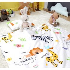 [KC인증] 아기 유아 어린이집 여름 순면 홑이불+베개 커버 세트, 1세트, 사파리