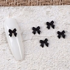 미니 블링 롱 리본 파츠 10개입 (색상 택1) / 네일 젤네일 아트 재료, 1개, 블랙(10개입)