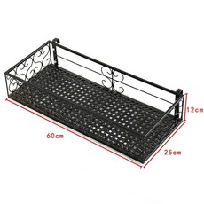 화분 걸이형 원형 단선반 베란다 미니텃밭 선반 철제, 클래식 스퀘어 60x25x12CM, 1단