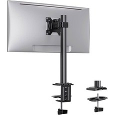 최대 17 6파운드의 13-32인치 컴퓨터 화면을 위한 Ergear 모니터 마운트 향상된 LCD LED 모니터 라이저 높이 및 각도 조절 가능 싱글 게이밍 데스크 마운트 스탠, 1개