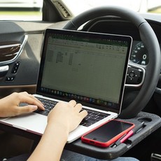 자동차 핸들거치대 테이블 트레이 차량용 미니독서대 노트북거치대 책상 차박, 소형