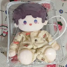 透明40cm棉花娃娃收納袋 手提外出防塵曬娃包 防水玩偶玩具雙肩, 1個, 41*31*10 裝一個30cm娃娃 ,16絲加厚