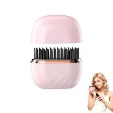 미니 휴대용 헤어 스트레이트너 무선 여행용 스트레이트너 브러시 3가지 열 설정 및 타입 C 고속 충전 곱슬머리 웨이브 머리카락을 위한 스무딩 이상적인 선물(핑크) 190, 핑크