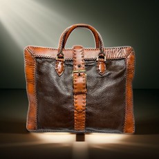 頂級手工【牛皮公事包】咖啡色, 咖啡色