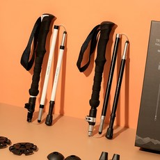 타이탄트랙 등산스틱 접이식 초경량 등산용 스틱 두랄루민, 화이트, 2개