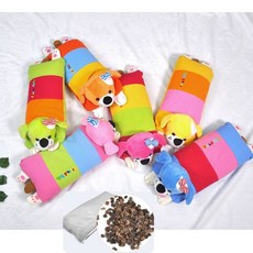 강아지모양 유아 낮잠 100% 순면 메밀껍질 베개 세트 보들보들 모던한 꿀잠, 단일사이즈