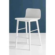 現代簡約實木靠背吧檯椅 北歐設計師風格酒吧椅, 1個, 白色