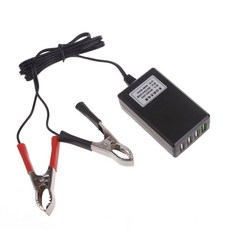 휴대폰 태블릿과 호환되는 12V/24V ~ 5V 4포트 USB 충전기 멀티포트 전원 어댑터, Type A, 1개