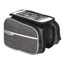 B-SOUL自行車上管包/上樑包/大尺寸手機雙包（支持6.2寸以下手機）台灣現貨, 灰色, 1個