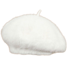 可愛兔毛白色毛絨貝雷帽秋冬季保暖周幼琳蓓蕾顯臉帽子畫家