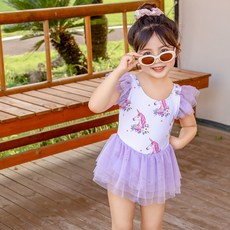 스타빈 여아용 레이스 수영복 + 모자 세트