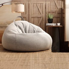 빈백소파 대형 1인쇼파 인테리어 좌식 쿠션 거실 카페, 80x90cm 중간, 라이트그레이