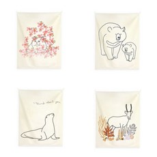 고양이 반달가슴 독도강치 작은창 벽장식 패브릭포스터 가림막커튼 50x70cm..31028598