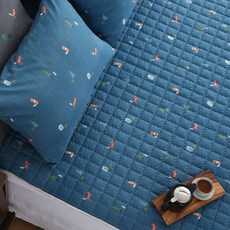 스잠 여우당당 온수&전기&카본&온열매트커버 S. SS. D. Q, 블루