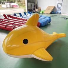 에어바운스 수상 시소 워터파크 물놀이장 물놀이 에어 풍선, 노란거대돌고래