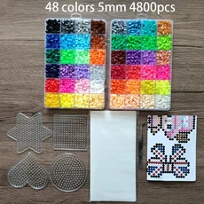 퓨즈 비즈 키트 24/48 색상 5MM 3D 픽셀 퍼즐 철 수제 공예 장식 DIY 만들기 녹는, 05 style 5
