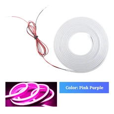 다이나믹 플로잉 웰컴 라이트 - 방화 실리콘 LED 스트립 유니버설 트렁크용 2m/4m 간편 설치 배선 불필요, 08 4M Pink purple