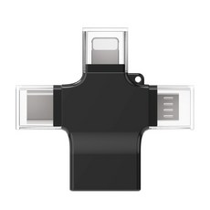 勁昕科技 USB3.0 三合一 OTG 轉接頭, 黑色, 1個