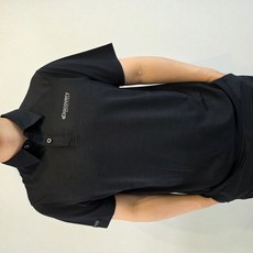 [매장정품] 디스커버리 베이직 남성 라글란 카라티 데일리 자외선차단 반팔티 딥블랙