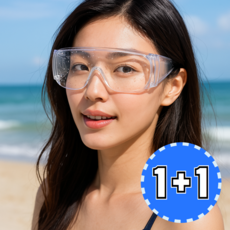 트렌디 김서림방지 보안경 물놀이 스포츠고글 1+1 (스트랩포함), 2개